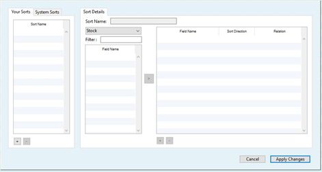 Sort Editor | i.LEVEL Documentation