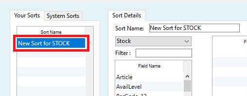 Sort Editor | i.LEVEL Documentation